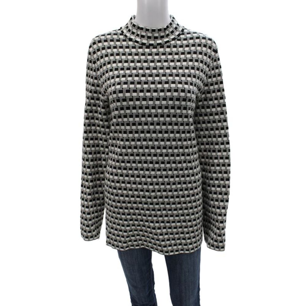 COS Womens Geometric Multicolor High Neck Long Sleeve Pullover Size M